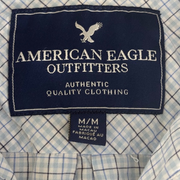 American Eagle Outfitters Men's White Checkered Shirt - Picture 2 of 8